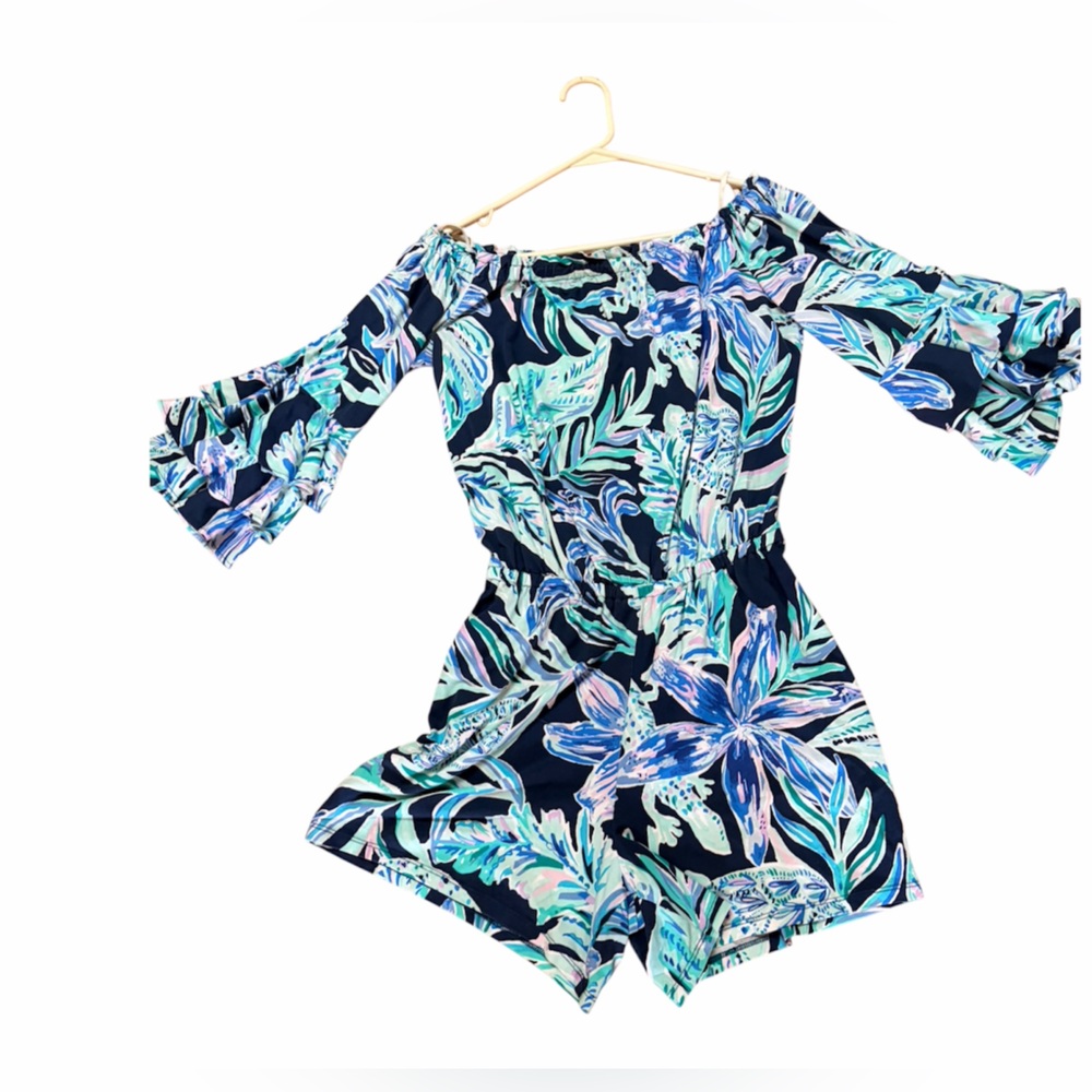 Lilly Pulitzer Calla Off The Shoulder Romper Size Women's Size XS Multicolor - Picture 2 of 7